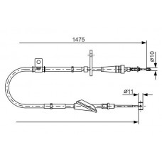 1 987 482 211 BOSCH Тросик, cтояночный тормоз