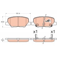 GDB3583 TRW Комплект гальмівних колодок дисковий гальм