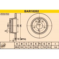 BAR10202 BARUM Гальмівний диск