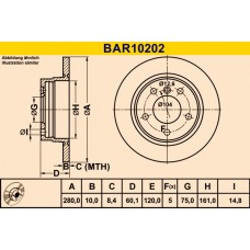BAR10202 BARUM Гальмівний диск