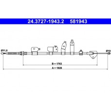 24.3727-1943.2 ATE Тросик, cтояночный тормоз