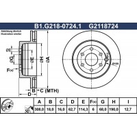 B1.G218-0724.1 GALFER Гальмівний диск