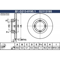 B1.G213-0195.1 GALFER Гальмівний диск