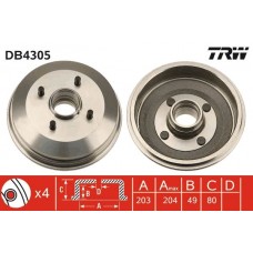 DB4305 TRW Гальмівний барабан