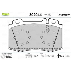302044 VALEO КомплеК т гальмівних колодок, дискове гальмо