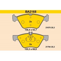 BA2168 BARUM Комплект гальмівних колодок дисковий гальм