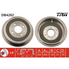 DB4202 TRW Гальмівний барабан