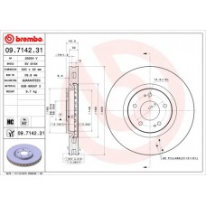 09.7142.31 BREMBO Гальмівний диск