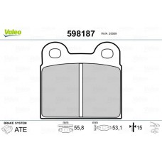 598187 VALEO Комплект гальмівних колодок дисковий гальм