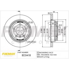BD-3418 FREMAX Гальмівний диск