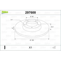 297600 VALEO Гальмівний диск
