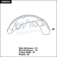 A8N054 ADVICS Комплект гальмівних колодок