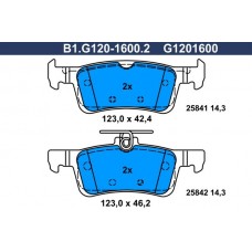 B1.G120-1600.2 GALFER Комплект гальмівних колодок дисковий гальм