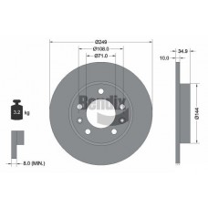 BDS1313 BENDIX Braking Гальмівний диск