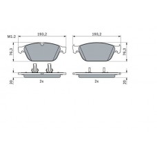0 986 494 988 BOSCH Комплект гальмівних колодок дисковий гальм