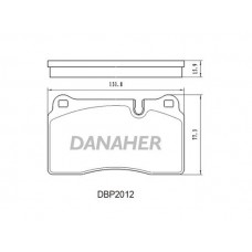 DBP2012 DANAHER Комплект гальмівних колодок дисковий гальм