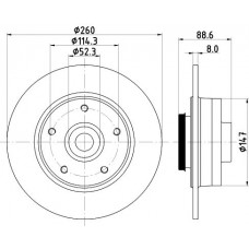 8DD 355 126-481 HELLA Гальмівний диск