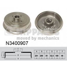 N3400907 NIPPARTS Гальмівний барабан