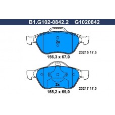 B1.G102-0842.2 GALFER Комплект гальмівних колодок дисковий гальм
