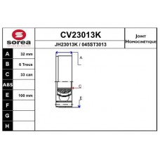 CV23013K EAI Шарнирный комплект, Привідний вал