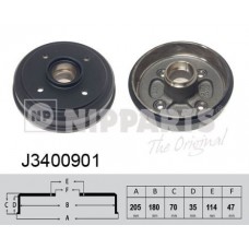 J3400901 NIPPARTS Гальмівний барабан
