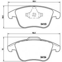 P 44 020X BREMBO Комплект гальмівних колодок дисковий гальм