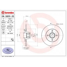 08.5833.25 BREMBO Гальмівний диск