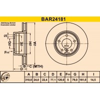 BAR24181 BARUM Гальмівний диск