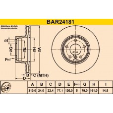 BAR24181 BARUM Гальмівний диск