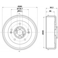 8DT 355 300-881 HELLA Гальмівний барабан