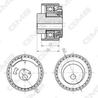 Натяжний ролик ремінь ГРМ GMB GTB0470