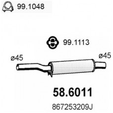58.6011 ASSO Середній глушник вихлопних газів