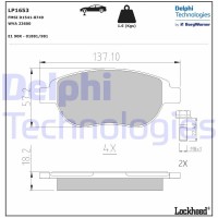LP1653 DELPHI Комплект гальмівних колодок дисковий гальм