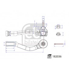 182036 FEBI BILSTEIN Наконечник поперечної кермової тяги