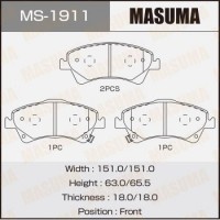 MS-1911 MASUMA Комплект гальмівних колодок