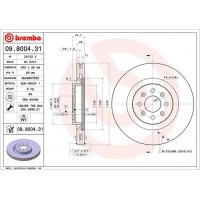 09.8004.31 BREMBO Гальмівний диск