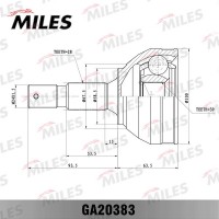 GA20383 MILES Шарнирный комплект, Привідний вал