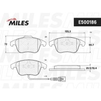 E500186 MILES Комплект гальмівних колодок дисковий гальм