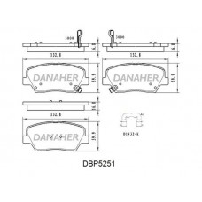 DBP5251 DANAHER Комплект гальмівних колодок дисковий гальм