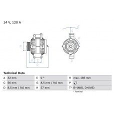 0 986 048 620 BOSCH Генератор
