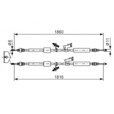 1 987 482 189 BOSCH Тросик, cтояночный тормоз