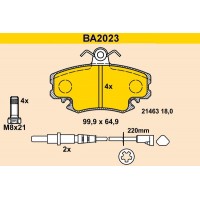 BA2023 BARUM Комплект гальмівних колодок дисковий гальм