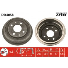 DB4058 TRW Гальмівний барабан