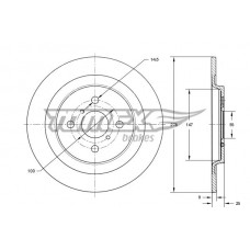 TX 73-27 TOMEX Brakes Гальмівний диск