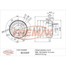 BD-3509 FREMAX Гальмівний диск