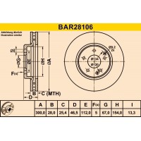 BAR28106 BARUM Гальмівний диск