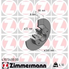 470.5400.00 ZIMMERMANN Гальмівний диск