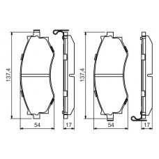0 986 494 571 BOSCH Комплект гальмівних колодок дисковий гальм
