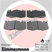 25300.190.1 ZIMMERMANN Комплект гальмівних колодок дисковий гальм