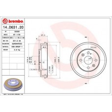 14.D631.20 BREMBO Гальмівний барабан